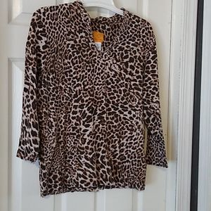 Ruby Road Leopard Print Blouse XL